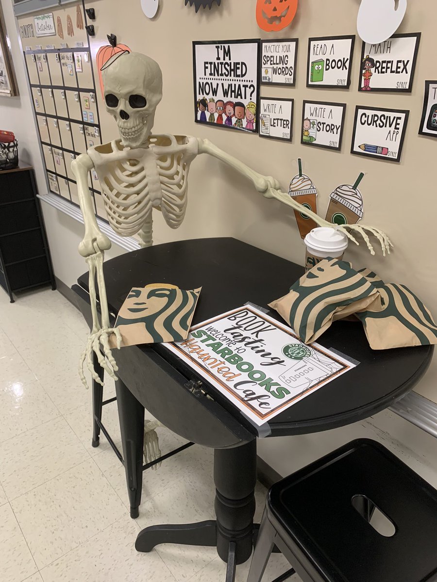 Donald3rdGrade's tweet photo. Why not have a StarBOOKS Haunted Cafe Tasting to introduce argumentative texts?!? We had a spooktacular time! @Donald_ES @LISDSTEM #ONELISD https://t.co/2LGxGmnzXw