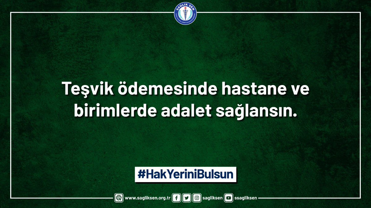 sinankuluztrk's tweet photo. #HakYeriniBulsun
Teşvik ödemesinde hastane ve birimlerde adalet sağlansın. https://t.co/pd4rymbfha