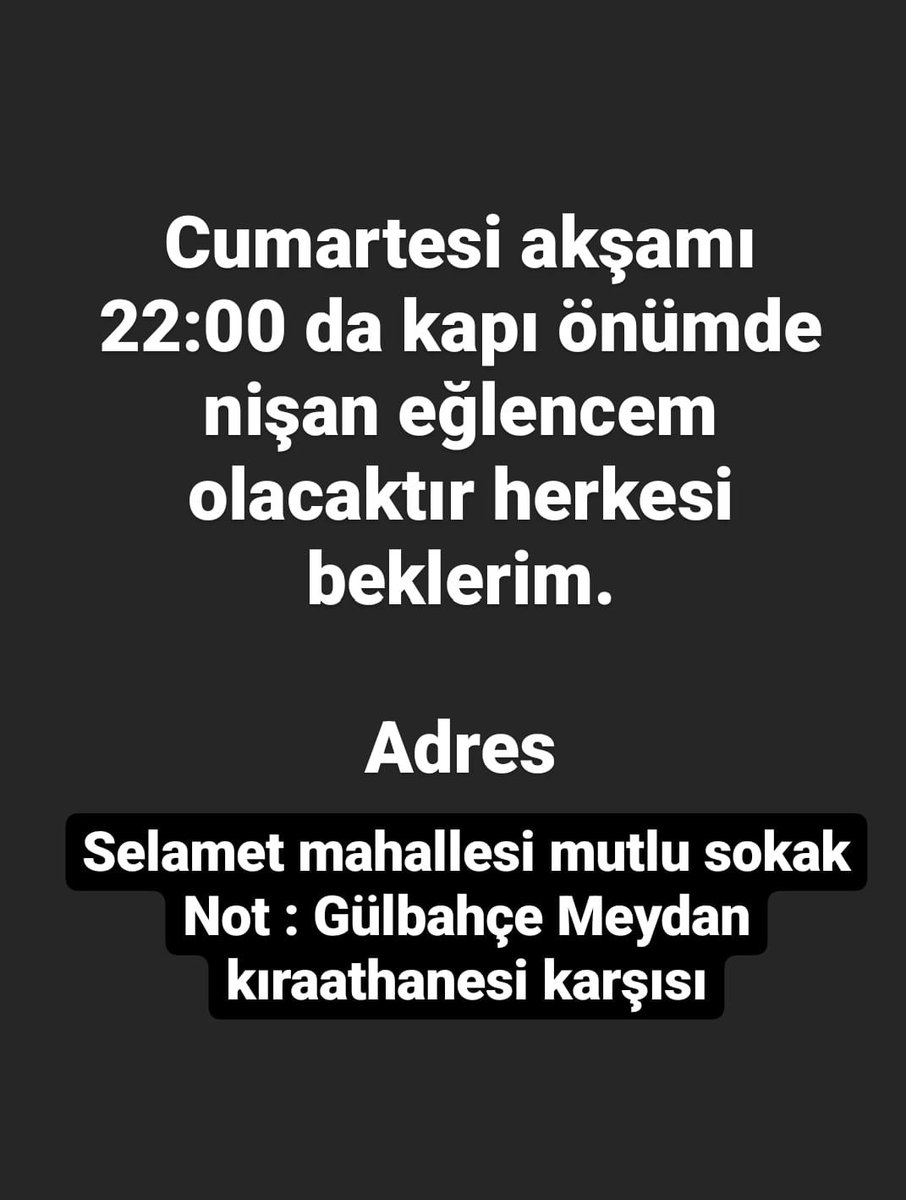 Tüm eş dost arkadaşlarımı beklerim..