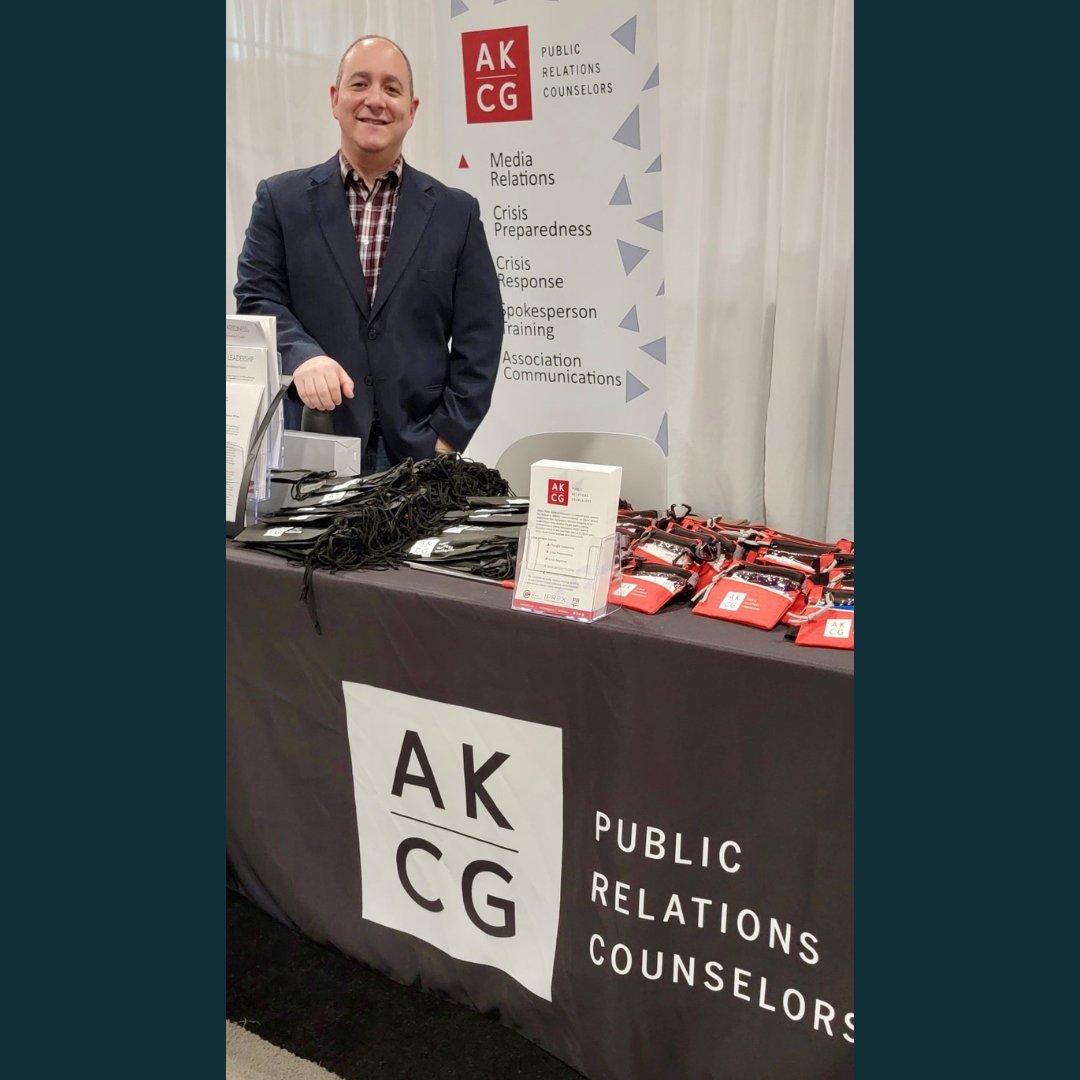 AKCGfirm's tweet photo. Michael Gross, APR, President, is exhibiting at the final day of the @LeadingAge Annual Meeting. Over the past few days, the #AKCGteam has enjoyed the opportunity to learn and connect with other mission-driven organizations serving older adults. #LeadingAge22 https://t.co/8LnKvr6nOw