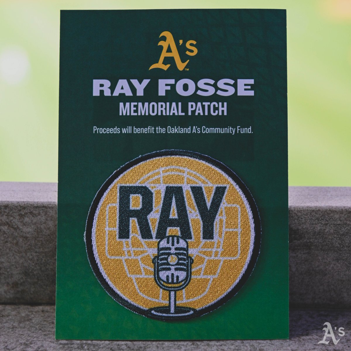 Athletics's tweet photo. Miss out on a Ray Fosse patch this season? We've got you covered.
Patches are on sale for $20 by emailing authentics@athletics.com, proceeds benefit the Oakland A's Community Fund. 🎙
#DrumTogether | #ForRay https://t.co/Eyy93hlxk2