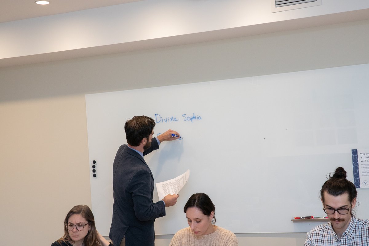 yaleism's tweet photo. Interested in applying to be a student at ISM? Check out these images of our ISM students during Professor Mark Roosien's "Russian Religious Thought" class.

#YaleISM #Admissions #ReligiousStudies #Apply

🔗https://t.co/jXKAMMd4LD

📸 Rondasia Curry Institute of Sacred Music https://t.co/ddkvBCk7kx