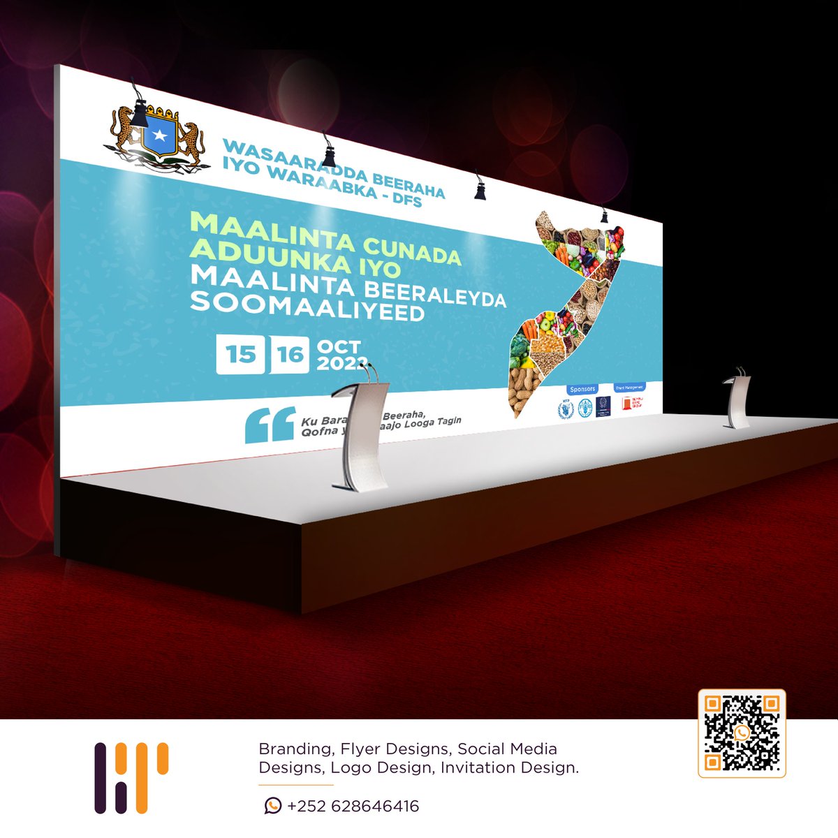 Hiigsitech's tweet photo. We’re very proud and privileged to Brand the world food day and somalis farmers day event.
 #worldfoodday #somalifarmersday  #hiigsitechnology #hiigsitech #hiigsi  #design #eventdesigner #logodesignservices https://t.co/1T8DX2mez4