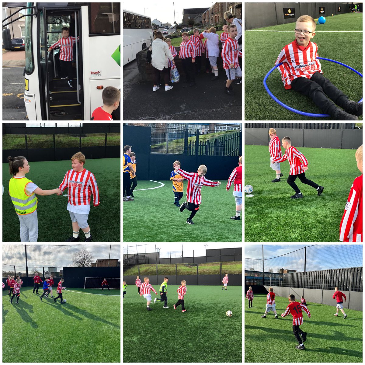 DanygraigP's tweet photo. A brilliant morning in the sunbeams class today as we all took an exciting coach ride to play football with other STF children from across the city. We made some new friends and had lots of fun too. Thank you Mr Brown from @ClwydPrimary for organising. #DYGPWB. https://t.co/57MKdpTrmR