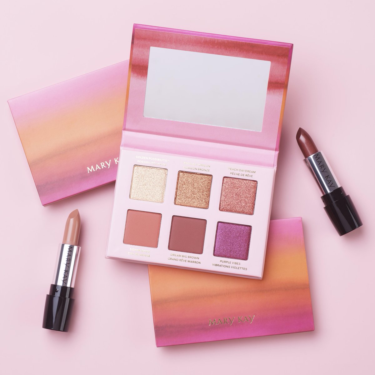 debdiez's tweet photo. Prepare to “fall” in love with this  limited-edition† Mary Kay® Warm Hues Eye Shadow Palette. Which shade gets you most excited for fall? I’ll go first: top right (Peach Daydream).

#falllooks #beauty #eyes #lips https://t.co/29srmnCT4M
