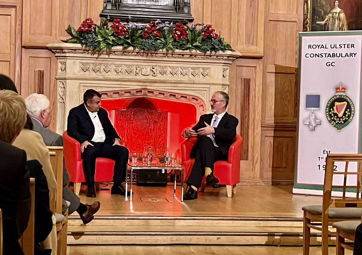 Professor Richard English <a href="/QUBelfast/">Queen's University Belfast 🎓</a> chats with <a href="/Ali_H_Soufan/">Ali H. Soufan</a> <a href="/TheSoufanGroup/">The Soufan Group</a> about global security  <a href="/RUCGCFoundation/">RUCGCFoundation</a> Lecture. #Centenary <a href="/PoliceServiceNI/">Police Service NI</a> <a href="/PoliceFedforNI/">Police Federation for Northern Ireland</a> <a href="/ChiefConPSNI/">Office of the Chief Constable</a>