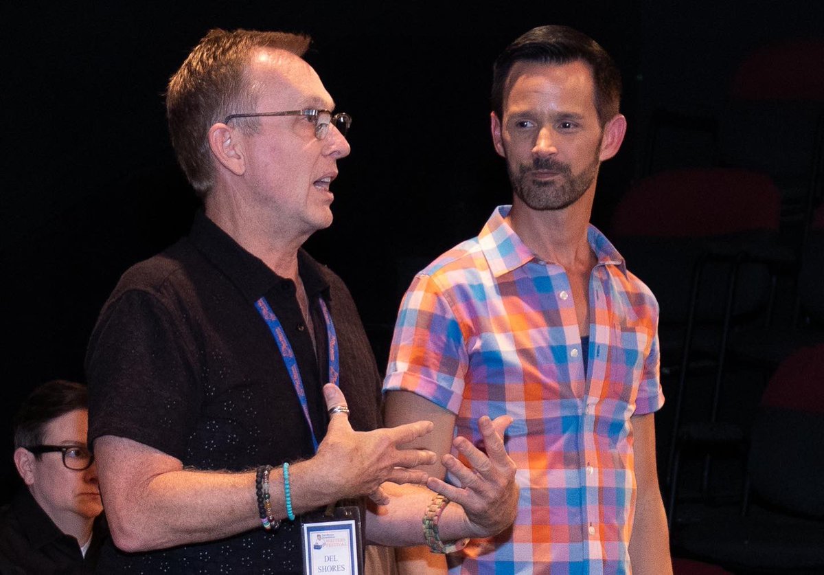 DelShoresFound's tweet photo. All smiles as Jiggs Burgess introduced his winning play “The Red Suitcase” for the stage reading at our first Writers Festival with @DelShores, Program Director @ActuallyEmerson and Board Co-Chair Stuart Bell. https://t.co/IkOYWMlwpN