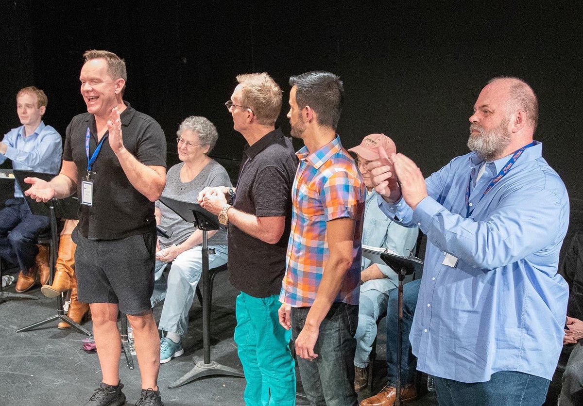 DelShoresFound's tweet photo. All smiles as Jiggs Burgess introduced his winning play “The Red Suitcase” for the stage reading at our first Writers Festival with @DelShores, Program Director @ActuallyEmerson and Board Co-Chair Stuart Bell. https://t.co/IkOYWMlwpN