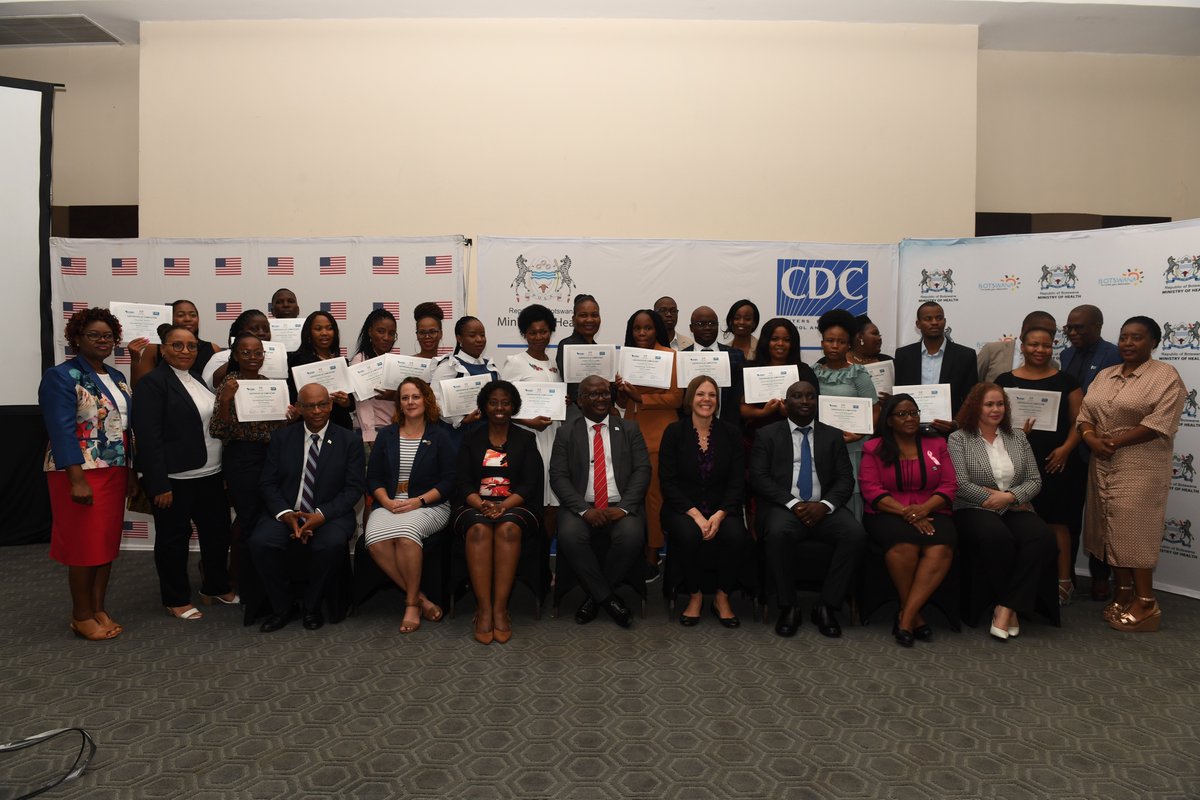 BW_FETP's tweet photo. On October 19, 2022, the Botswana FETP celebrated the graduation of all nineteen participants of its first cohort of the FETP-Frontline. Botswana FETP says a big thank you to the @MoHWBotswana, @CDCgov, and @AFENETAfrica for the financial and technical support. #FETP #GHSA https://t.co/zRVEiQGddf