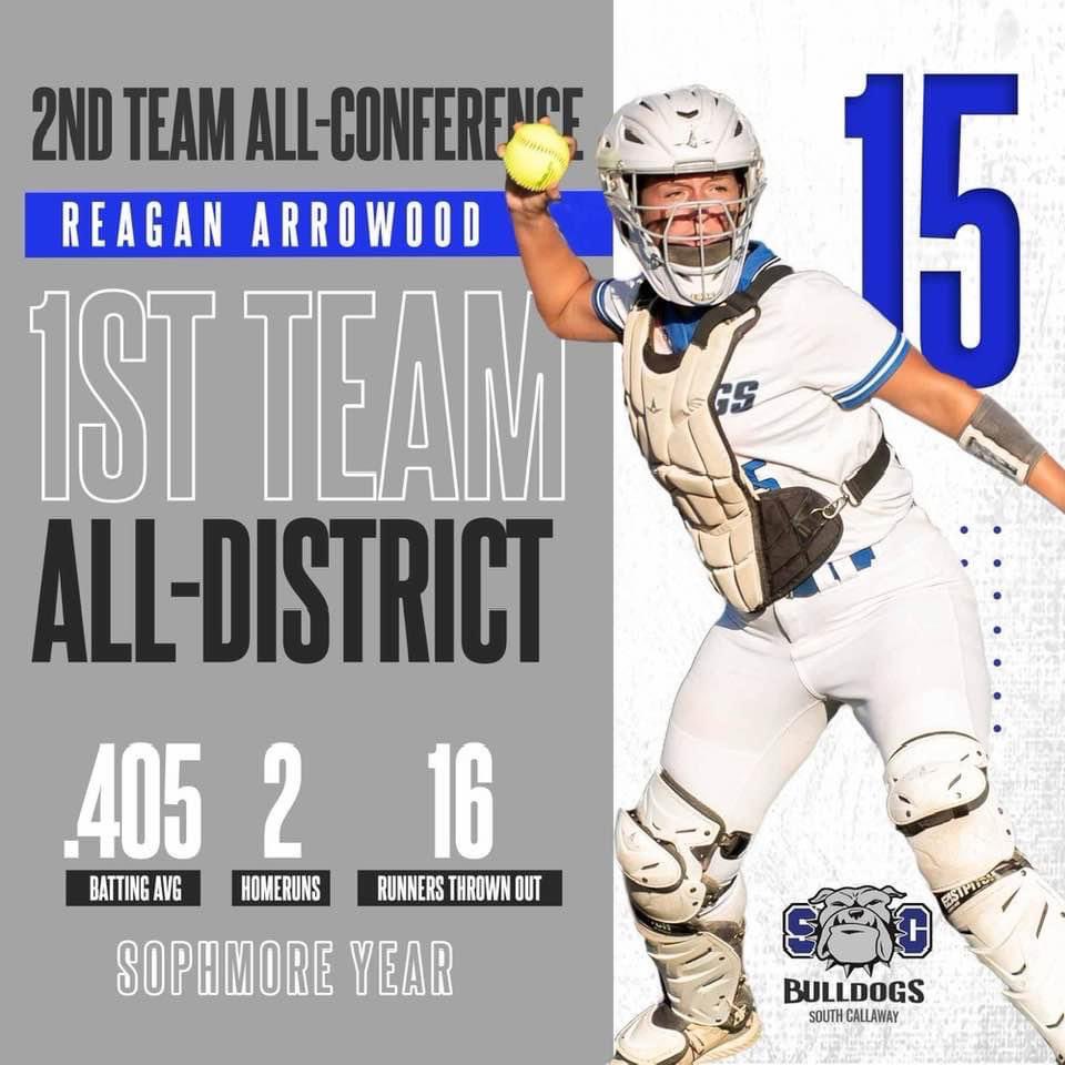 Congrats to Reagan Arrowood on earning 1st team All District! @Aces_SoftballKC @RyanTArrowood