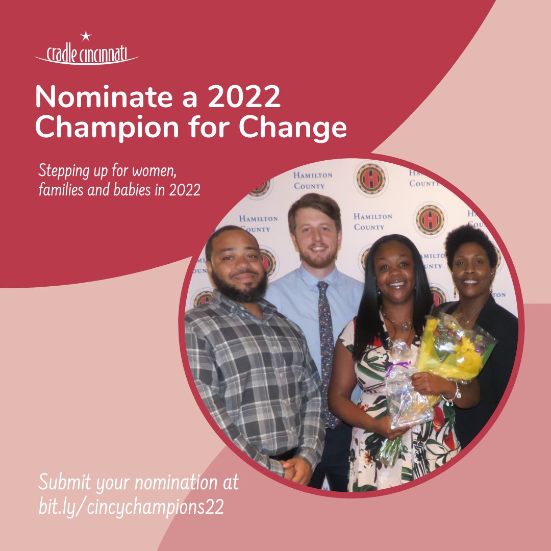 Help us celebrate those who have done exceptional work fighting for moms and babies over the past year – nominate a Champion for Change!

Recognize your favorite champion at bit.ly/cincychampions…

Nominations due November 8.