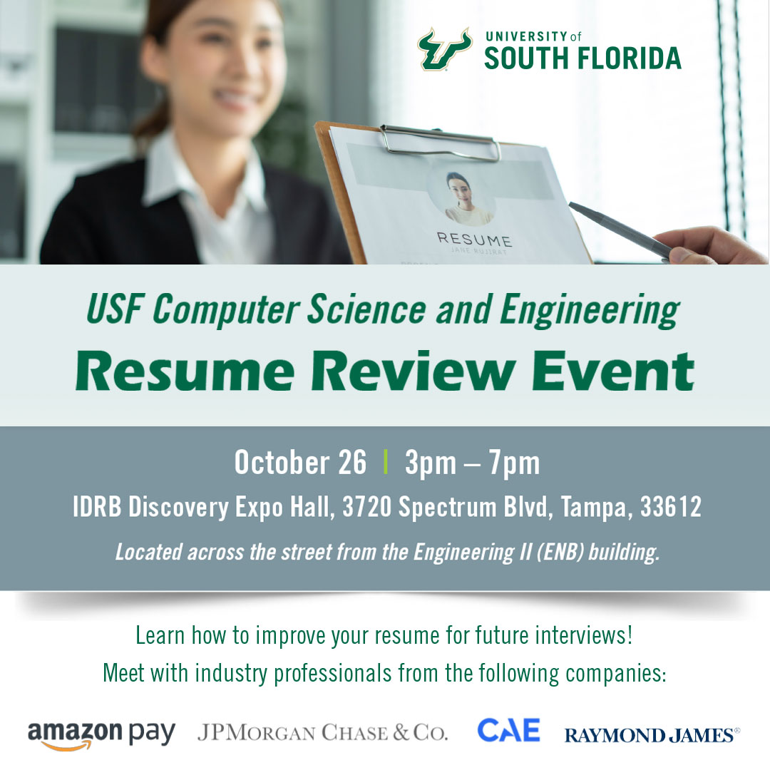 Learn how to improve your resume for future interviews!
#usfcse #usf #CSE