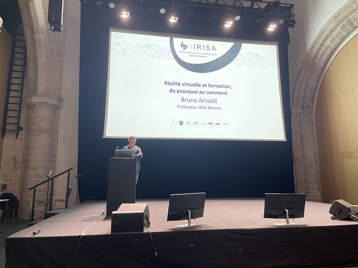 rgaugne's tweet image. La réalité virtuelle à l’honneur ce soir au Couvent des Jacobins avec Bruno Arnaldi ⁦@irisa_lab⁩ ⁦@INSA_Rennes⁩ ⁦@Hybrid_TeamVR⁩ #learningshow
