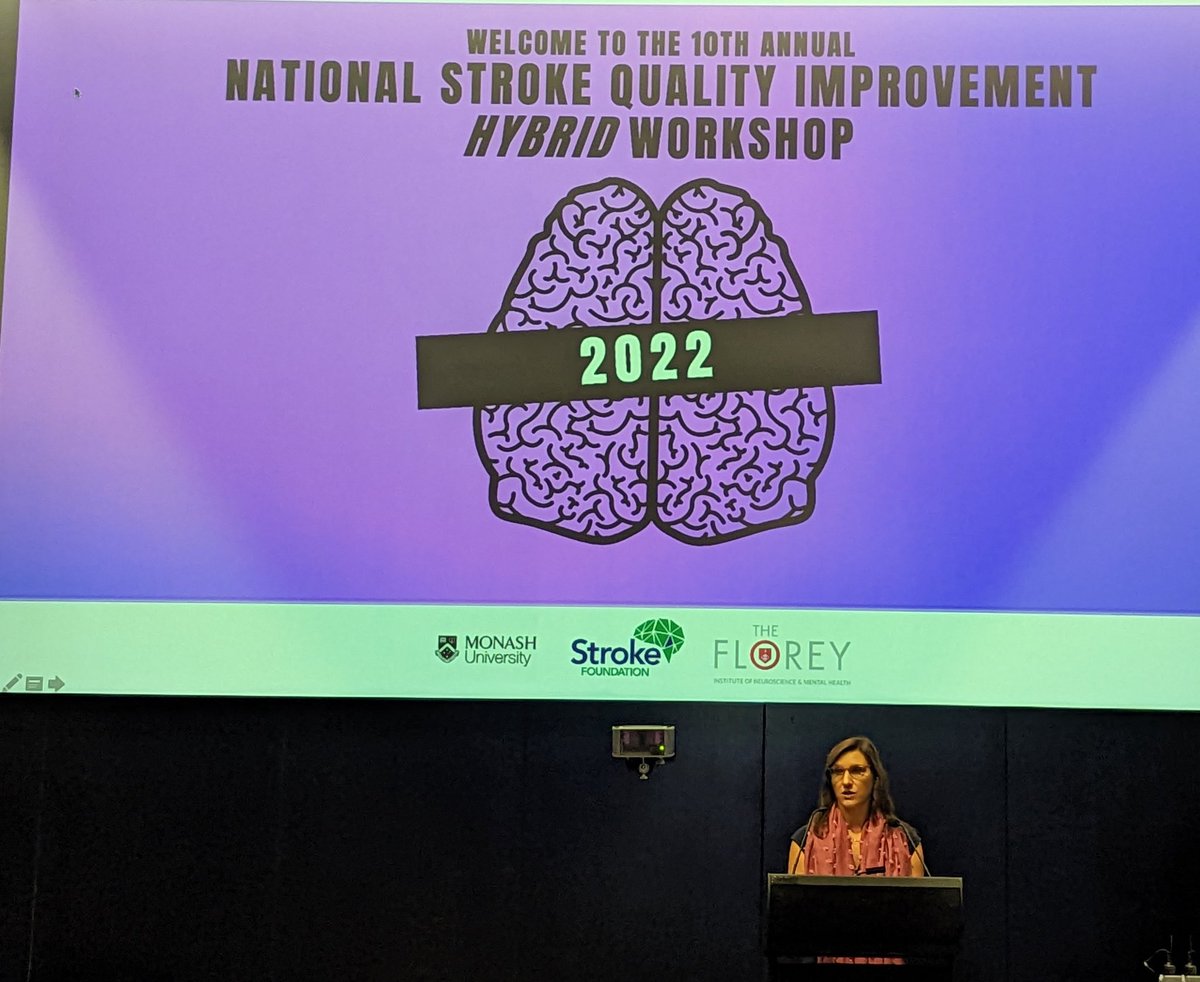 AustStrokeReg's tweet photo. Professor Dominique Cadilhac @DominiqueCad introducing the first session of #StrokeQuality2022 👏 https://t.co/8RGYBD7prt