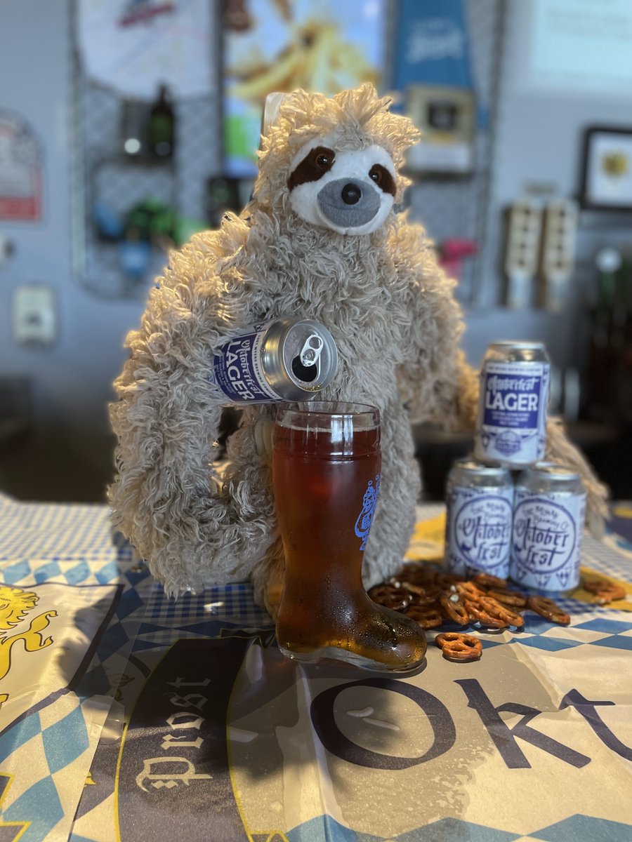 Everyone is gearing up for Oktoberfest, including Dale the Sloth! 

We're looking forward to celebrating with you on October 29! Be sure to grab some merch or a commemorative Oktoberfest glass to take home. RSVP today: fb.me/e/208SmaOsh 

#Oktoberfest #FMBrew