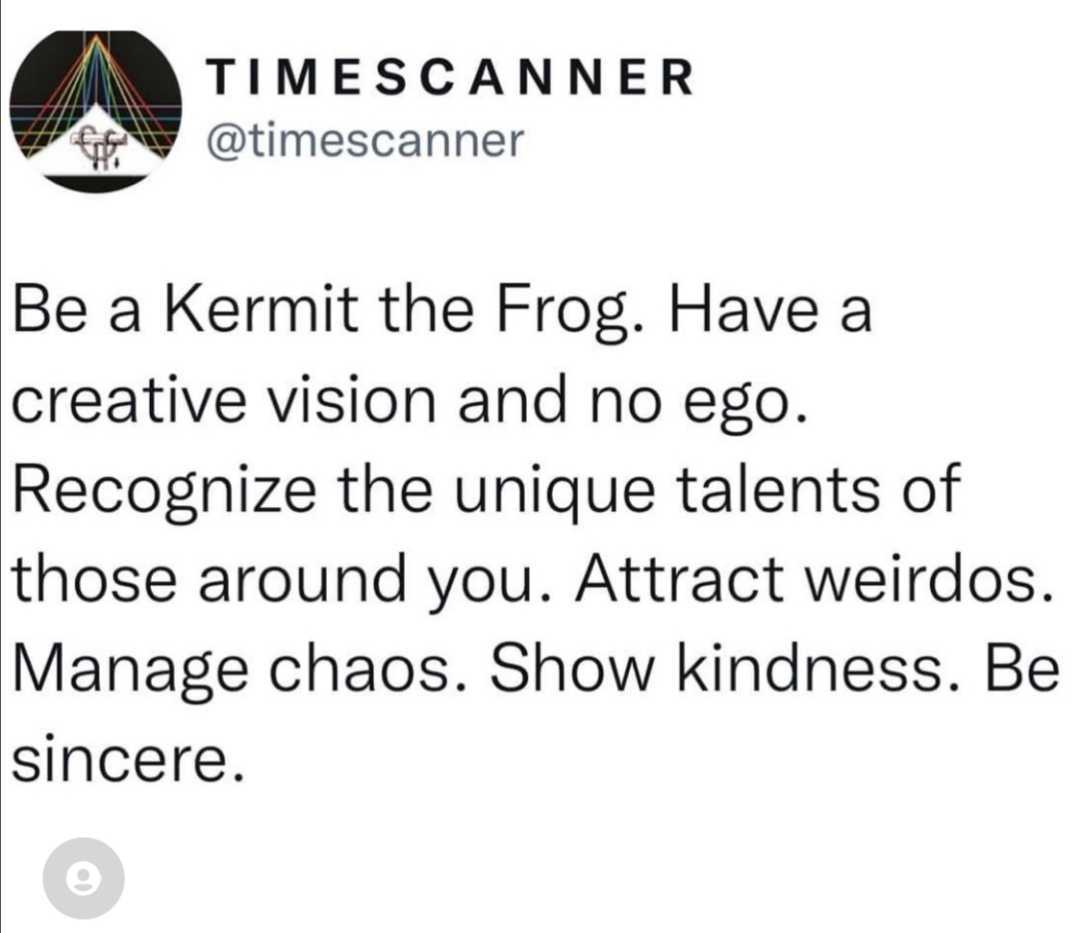Kermit the #Coworker. h/t to Catherine Tafto at Loom Shared Space NZ. And to Timescanner ! 🐸