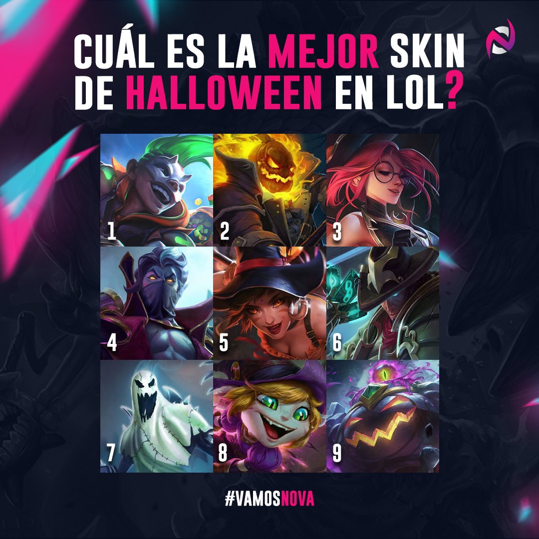 novagamingmich's tweet photo. ¡El terror de Halloween en League of Legends! 👻
Durante muchos años han salido cantidades de skin con esta tematica.
¡Cuentanos! 
¿Cual es tu favorita? 👀

#GoNova #SomosNova #LeagueofLegends #halloween https://t.co/eqdUUepvXY