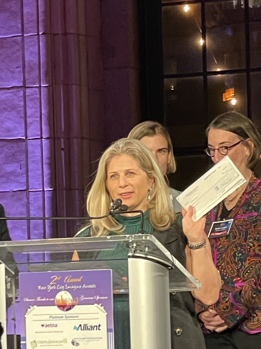 So proud of @AllisonSesso the fearless leader at RIP Medical Dept and innovation award winner @ImagineAwardNYC last night. Congratulations Allison. Best of the best.