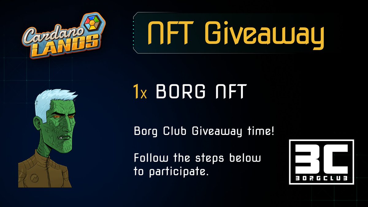 onchainkingdoms's tweet image. 🎁Collab #GIVEAWAY🎁

Borg Club is celebrating their High League status with a Pro-Borg Giveaway🦾

Rules:
- Follow @BorgClubNFT &amp;amp; @cardanolands 
- Like👍&amp;amp; RT🔄
- Tag 3 friends
- Join their discord: discord.gg/QWc7MBXkD9

⏳48hrs till winners are chosen!

#CNFTGiveaways #NFT