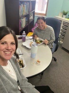 Mrs_Sarah_Kirby's tweet photo. Super thankful for the sweet flowers, card, and lunch from the JCES staff! Little do they know the best part is working with THEM! 💙🤍 #aplife #jces #olsd https://t.co/xStA8MljX2