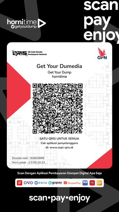 getyourdump's tweet photo. ￼🚨Promo Alert ￼‼️
Scan-Pay-Enjoy
BAYAR 1x SEMUMUR HIDUP!
￼Telegroup Private Content promo IDR. 200.000
￼Twitter Circle PrivateContent promo IDR. 75.000
￼Telegroup GudangVideo promo IDR. 100.000
Garansi selamanya!
contact https://t.co/OvPgcfv8v6 https://t.co/EmbPozghvB