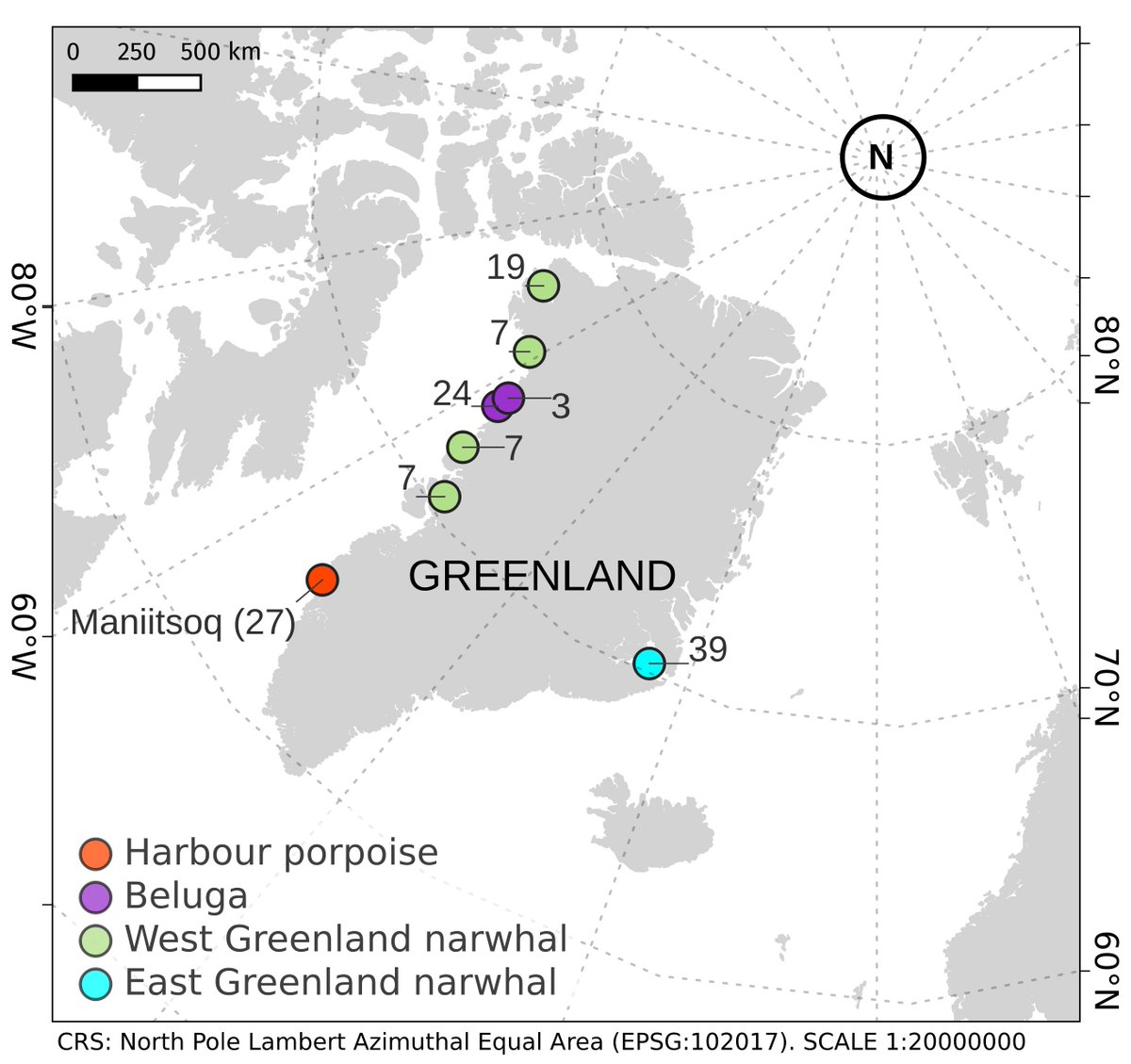 Happy to share our new stable isotope paper: “Sex and size matter: foraging ecology of offshore harbour porpoises in waters around Greenland” link.springer.com/article/10.100…