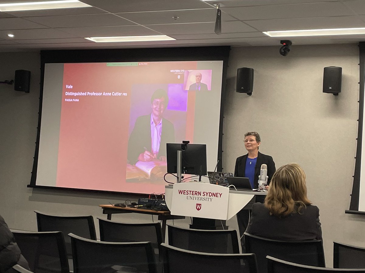 Dynamics of Language (@coedlang) on Twitter photo We are at the new WSU Westmead campus for the 2022 <a href="/MARCSInstitute/">The MARCS Institute</a> Conference Series: Speech Processing… we start the day honouring the work, talent and wit of Anne Cutler We are at the new WSU Westmead campus for the 2022 <a href="/MARCSInstitute/">The MARCS Institute</a> Conference Series: Speech Processing… we start the day honouring the work, talent and wit of Anne Cutler