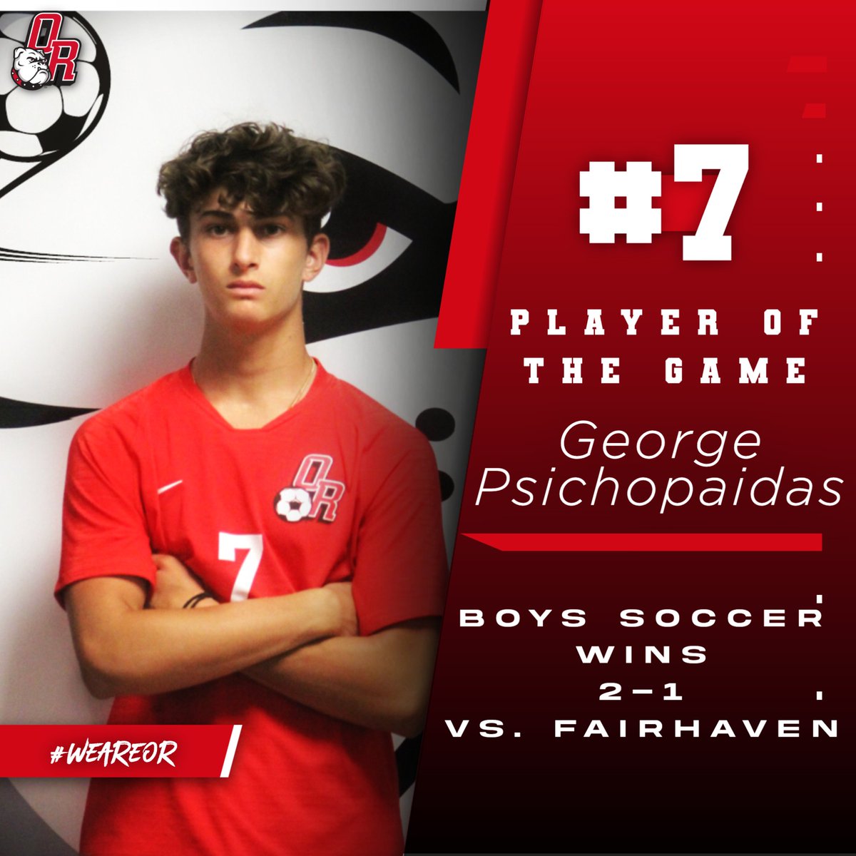 Two goals for <a href="/Matthewcarval20/">Matthew carvalho 9</a>, one goal for George Psichopaidas in ORR's 3-1 win over Fairhaven. Team improves to 9-3-3.
<a href="/GlobeSchools/">Boston Globe Schools</a> <a href="/GlobeLars/">Craig Larson</a> <a href="/SC_Varsity/">SouthCoast Varsity</a> <a href="/BostonHeraldHS/">Danny Ventura</a> <a href="/nweitzer7/">Nate Weitzer</a> <a href="/In_The_Slot/">Jim Clark</a>