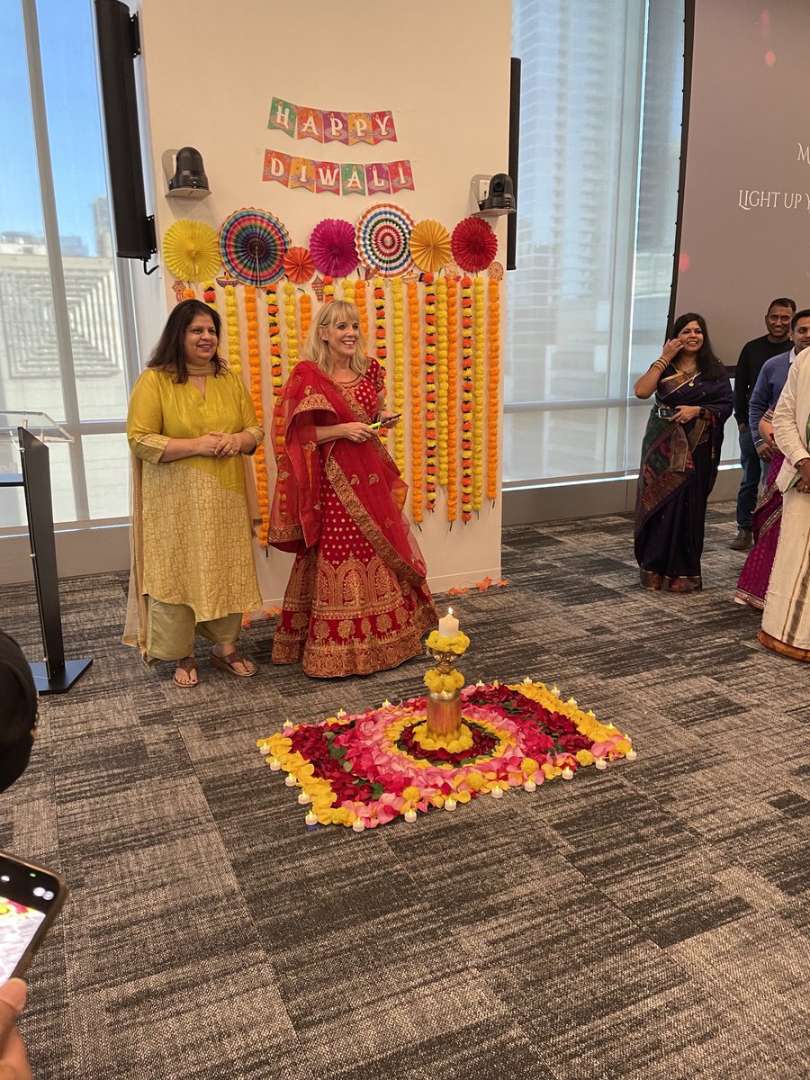 Happy Diwali form our headquarters in Charlotte, NC. Celebrating with @Angela Bhurji, Ravi Shankar and the team! #womenintech #fututeshapets # having fun