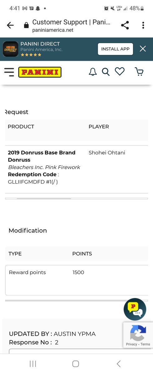 InTheCards5's tweet photo. Is @PaniniAmerica the worst company ever ? I've Been waiting for 2 years for something on this Shohei Ohtani 2nd year auto, and the bastards gave me 1500 points for it instead today? Unreal , if only you could talk to someone there. @WatchTheBreaks any ideas or it is what it is? https://t.co/MwIK1MIevA