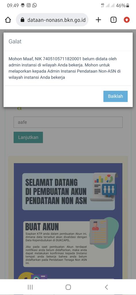 joonyl16's tweet photo. @BKNgoid @kemenpanrb Mohon maaf..pembuatan akun saya selalu gagal..kalau sperti ini,erornya ada di mana..🙏🙏 https://t.co/zbnsQO0j2Q