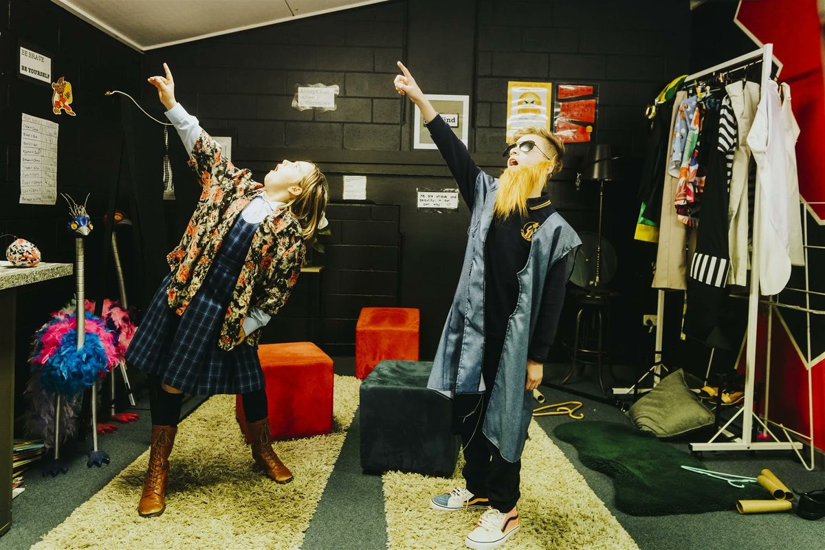 Celebrating the arts with this funny performing arts shot. It took the students about 5 mins to find a rocking outfit 🤣.