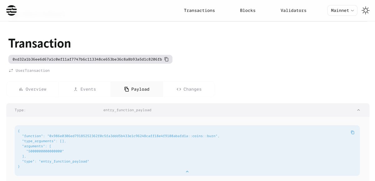 We burned 🔥🔥🔥500 billion tokens. explorer.aptoslabs.com/txn/0xd32a1b36…