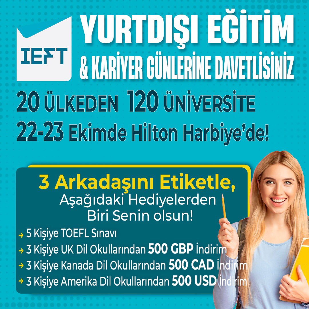 GlobalVizyon's tweet photo. ✅Yarışmaya Nasıl Katılırım &amp; Nasıl Kazanırım?

https://t.co/FcOSYhR7Lu web adresinden online davetiyeni al, 
2-İstanbul IEFT Yurtdışı Eğitim ve Kariyer Günlerine katıl, 
3-@ieftfuarlari hesabımızı takip et, gönderiyi beğen,karşına çıkan arkadaşlarını etiketle! https://t.co/B9m0wBzfrM
