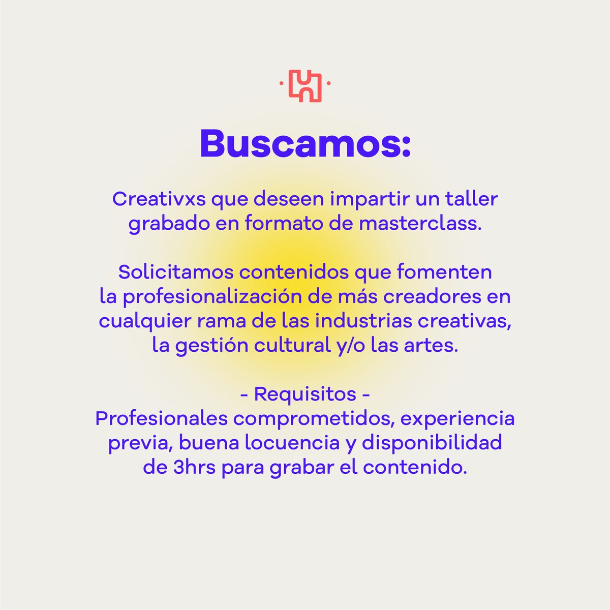 cooltulab's tweet photo. ¡Envía DM para postularte! 🙌
Buscamos másters de las áreas del #arte, las #industriascreativas y la #gestióncultural. 

¿Conoces a alguien? 👀 https://t.co/febYzYNk51