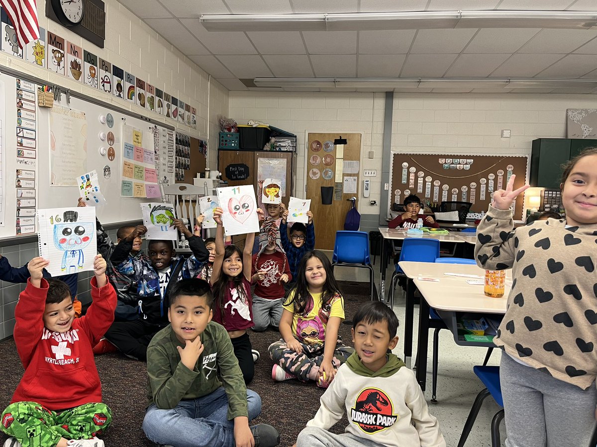 madswall1st's tweet photo. This is KINDNESS. One of our sweet students brings in drawings with student numbers on to pass out each morning. It’s always a great start to our day! 💜 I love how big their hearts are!! https://t.co/T5LTFnfMv6