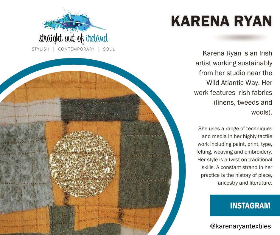 Our next Straight Out of Ireland artist is <a href="/KarenaRyan/">ĸarena ryan ᵃʳᵗⁱˢᵗ</a> 

Check out Karena's textile art at karenaryanartist.com

#IDCPhila #irishartphiladelphia #straightoutofireland #IrishPhiladelphia