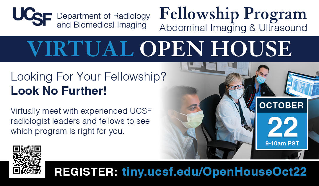 UCSF Imaging (@ucsfimaging) on Twitter photo 📅 Save the date - Sat. Oct. 22 - for a Virtual Open House where you can learn more about our Abdominal Imaging & Ultrasound Fellowship Program! This open house takes place from 9 a.m. - 10 a.m. PST (12 p.m. - 1 p.m. EST). Register here ➡️ bit.ly/3CF6ay2 <a href="/SAR_RFS/">SAR Resident and Fellow Section</a> 📅 Save the date - Sat. Oct. 22 - for a Virtual Open House where you can learn more about our Abdominal Imaging & Ultrasound Fellowship Program! This open house takes place from 9 a.m. - 10 a.m. PST (12 p.m. - 1 p.m. EST). Register here ➡️ bit.ly/3CF6ay2 <a href="/SAR_RFS/">SAR Resident and Fellow Section</a>