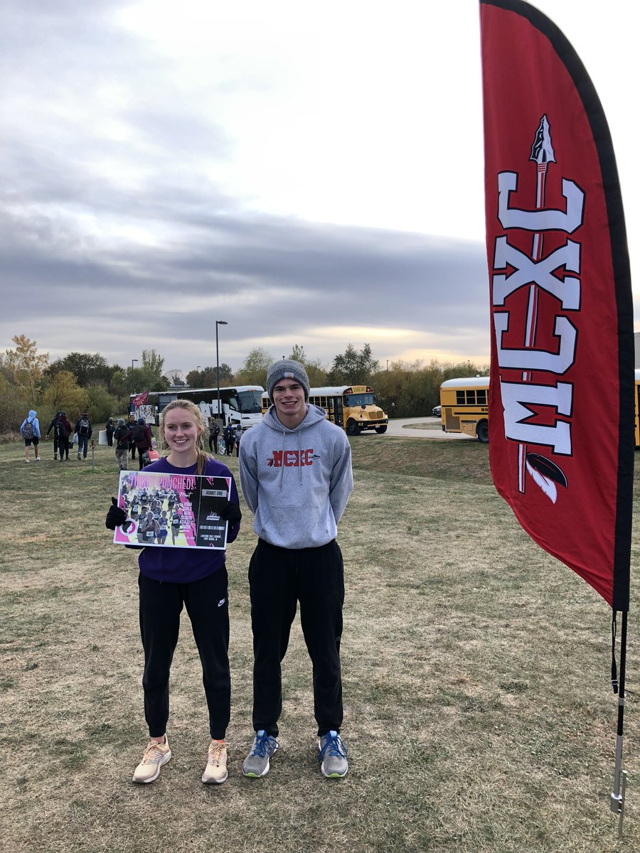 RiverhawkXC's tweet photo. We have TWO runners going onto the STATE MEET in Fort Doge next week!!

Audra Muholland finished 6th!!
Jess Cornick finished 13th!! 

Great work Audra and Jess https://t.co/EZJ9tIUnYU
