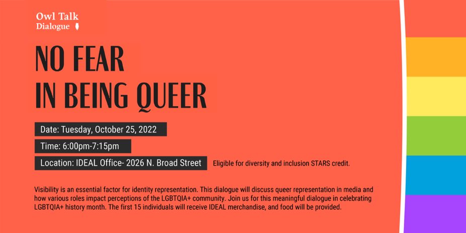 templediversity's tweet photo. Hey Owls🦉! Check out our upcoming owl talk as we celebrate LGBTQIA+ history month 🏳️🌈🏳️⚧️! #templediversity https://t.co/eEuMk28Woi