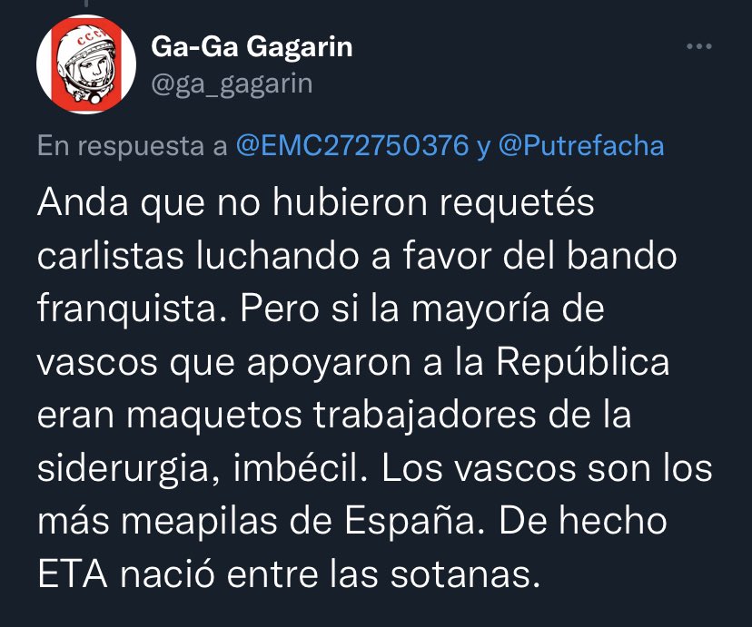 EMC272750376's tweet photo. Que dice este fulano “nosequé “ de los vascos… https://t.co/6iRf32Zv6N