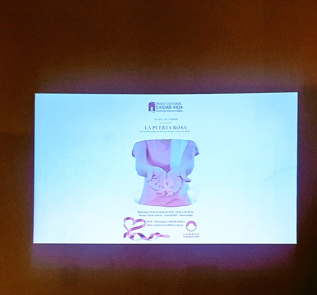 FATIMABARRUTTA's tweet photo. #19DeOctubre #DiaMundialDelCancerDeMama
Acompañando a pacientes de Uruguay y Argentina en el Estreno del documental “De vuelta a la vida”.
#PCCV https://t.co/tozZyClkPC