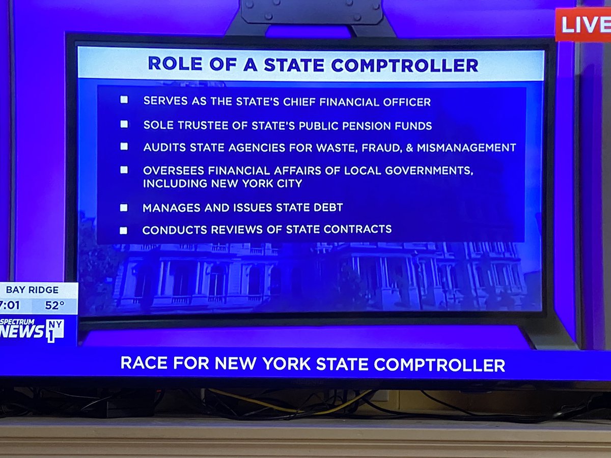 The comptroller’s debate begins by informing viewers what a comptroller is