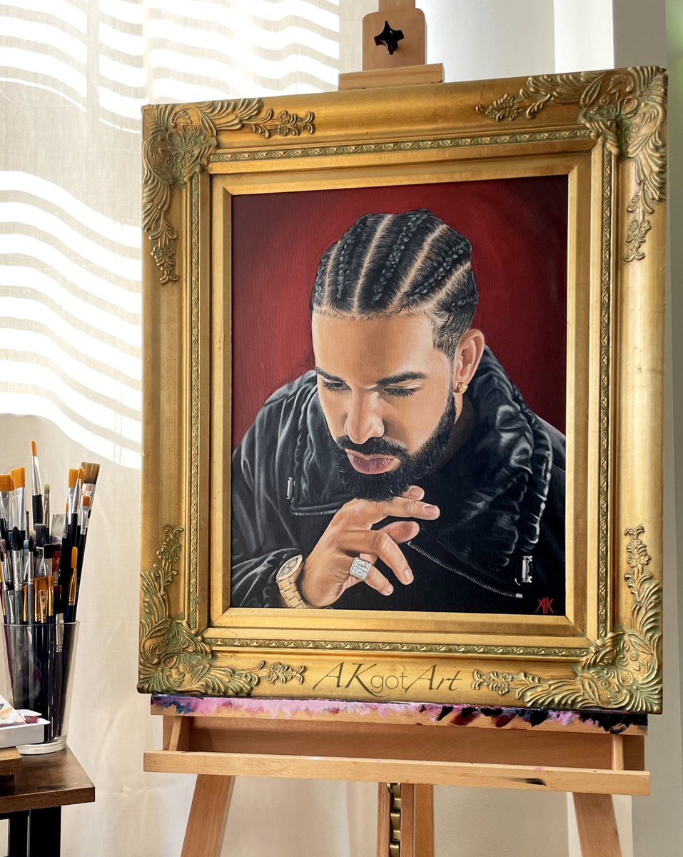 akgotart's tweet photo. In honor of @Drake’s upcoming birthday - Acrylic on canvas
#OVOseason #drake https://t.co/CkPAP2tauH