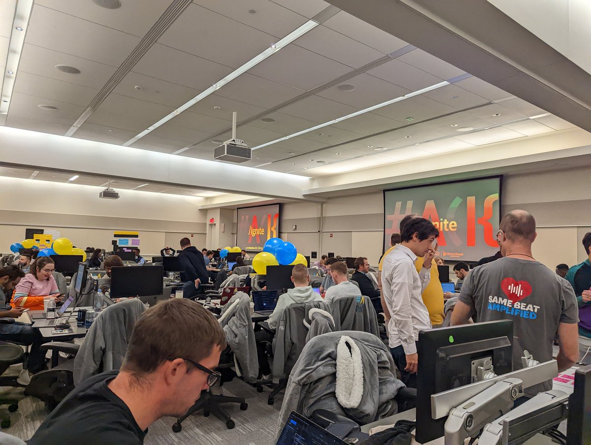 BatGlenn13's tweet photo. Two days of coding, countless coffees, a couple of energy drinks and many calories worth of tasty snacks got us over the line with our project for the #ignitehackathon in Boston. Up early tomorrow to pitch our idea π€ @Liberty_IT https://t.co/of160jWtFP