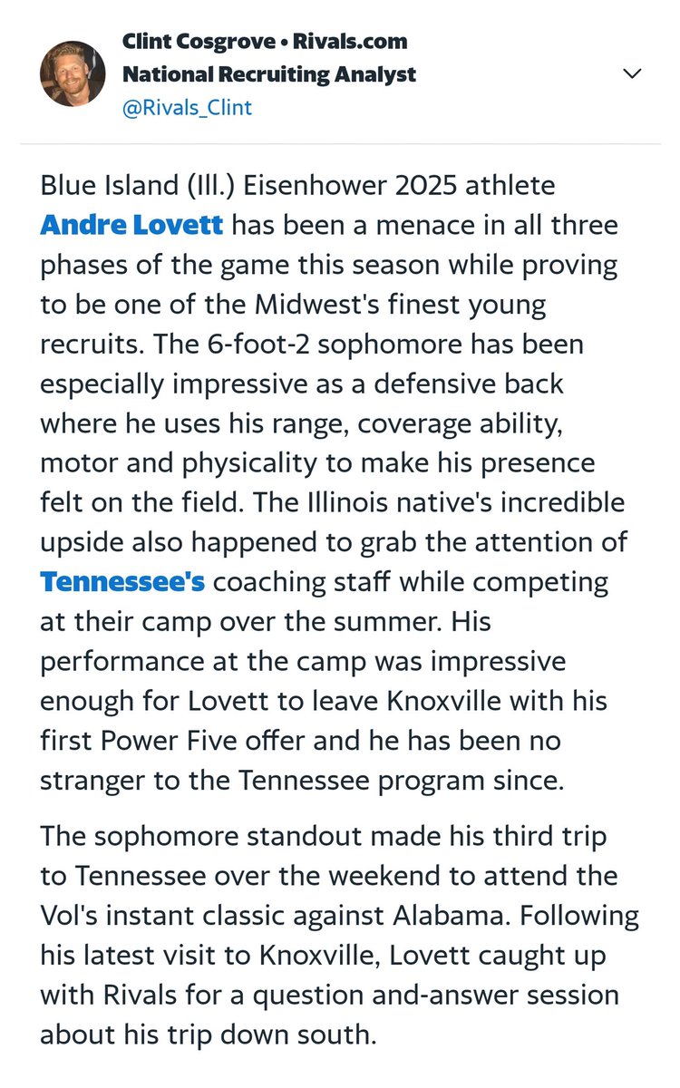 andrelovett_cfk's tweet photo. Big Thank you to @Rivals_Clint for the evaluation and support, I really appreciate it 🙏🏾😃!! #foreverHumbled https://t.co/R37KHSY6eP