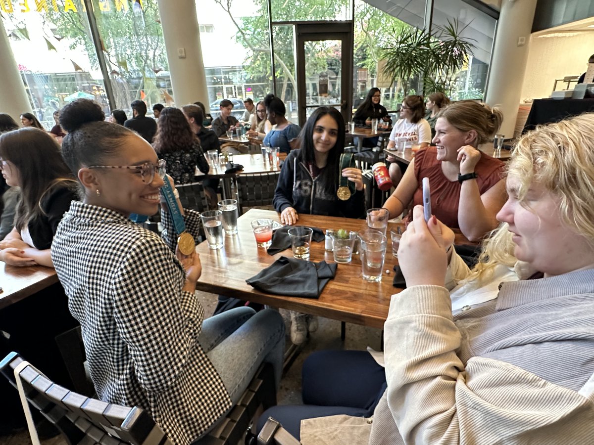 asuhealth's tweet image. Six-time Olympic gold medalist @amyvandyken met with our @asuhealth students today, sharing an inspirational story and this advice about overcoming challenges: "Relish the small victories." 

Gold medals were in the house! 🥇🥇🥇🥇🥇🥇