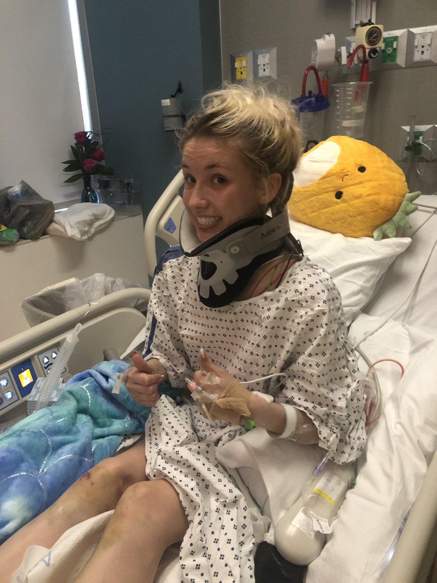 Y’all!!! 😭😭😭 5 days after breaking her neck at C2 and after 2 neck surgeries THIS is my baby!! Katherine is still in crazy pain but she’s SITTING UP ON HER OWN 🙌🏼🙌🏼🙌🏼. They’re calling her a miracle!! ❤️❤️❤️