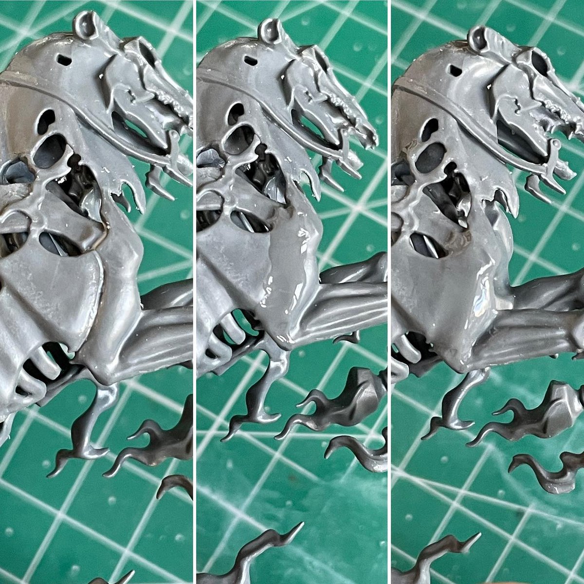 Beyondthetable's tweet photo. Here’s the method I’ve been using for fixing seamlines on plastic. Using sprue goo (a mixture of plastic sprues melted in a pot of extra thin plastic cement), Tamiya and VMS are both good brands for this. I paint on the goo, then using neat extra thin cement I brush this onto the https://t.co/kVbQQmF50q