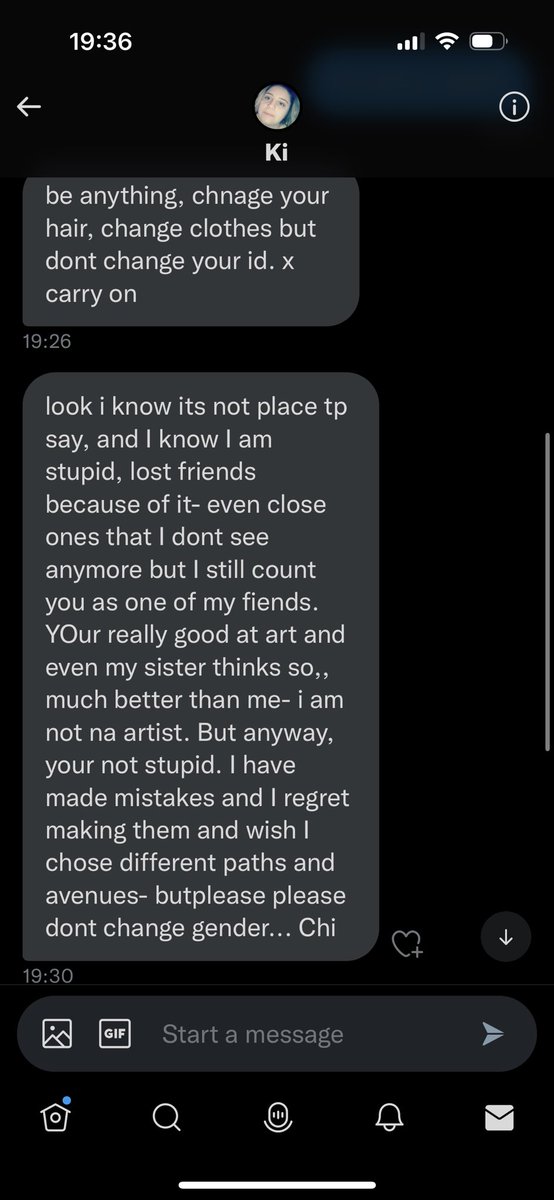 theodore_purdy's tweet photo. Some random girl from 10 years ago at school messaged me completely out of the blue today. 
She is now blocked, after deadnaming me a few messages after this. 
Don’t be this person 🥱 https://t.co/L4jKiAyuNp